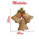 Ver imagem 2 de Kit 6 Enfeite Pendente Decoração Natalina Sino Dourado 30cm