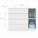 Ver imagem 3 de Cômoda de Bebê Infantil 4 Gavetas 1 Porta Helena