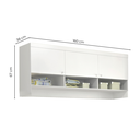 Ver imagem 3 de Armário Aéreo 3 Portas em MDF 160cm Eloísa Branco