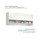 Ver imagem 4 de Armário Aéreo 3 Portas em MDF 160cm Eloísa Branco