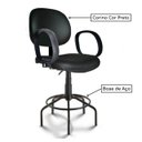 Ver imagem 2 de Cadeira Caixa Executiva Lisa com Braço Corsa - (Aranha Martiflex) - Cor Preta - 35032
