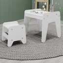 Ver imagem 1 de Conjunto Mesa e Banquinho Infantil Montessori Branco