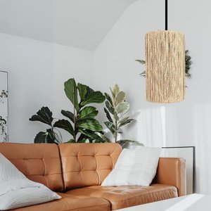 Luminaria Pendente Milão Sisal Palha Redondo Moderna Rustica