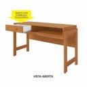 Ver imagem 6 de Escrivaninha Mesa Escritório Minimalista Liz com Gaveta e Nicho 1,35m Marrom/Cinamomo
