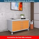 Ver imagem 2 de Mapoteca 5 Gavetas Pandin 120 Cm (larg) Inmetro Tampo Mdp Branco Estrutura Aço Cinza Gaveta Laranja