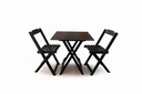 Ver imagem 1 de Conjunto Mesa Dobrável 70x70 Tampo Mdf e 02 Cadeiras Dobrável Retrátil:preto