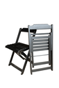 Ver imagem 2 de Conjunto Mesa Dobrável 70x70 Tampo Mdf e 02 Cadeiras Dobrável Retrátil:preto