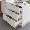Ver mais imagens de Mesa Escrivaninha com Cômoda Rocher 6 Gavetas Branco - Pnr Móveis