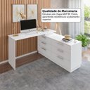 Ver imagem 5 de Mesa Escrivaninha com Cômoda Rocher 6 Gavetas Branco - Pnr Móveis