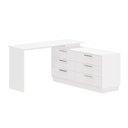 Ver imagem 1 de Mesa Escrivaninha com Cômoda Rocher 6 Gavetas Branco - Pnr Móveis