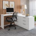 Ver imagem 3 de Mesa Escrivaninha com Cômoda Rocher 6 Gavetas Branco - Pnr Móveis