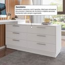 Ver imagem 6 de Mesa Escrivaninha com Cômoda Rocher 6 Gavetas Branco - Pnr Móveis