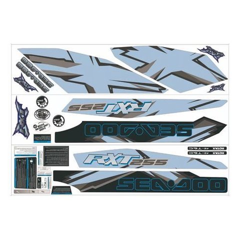 Kit Adesivo Faixa Jet Ski Seadoo Rxt 255 2008 Azul Bebê