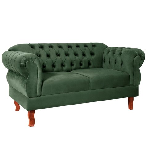 Namoradeira 2 Lugares Chesterfield Elisabeth:Verde