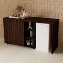 Ver imagem 5 de Aparador Frigobar de Embutir Direito com Armário 2 Portas Pés em Metal Corporate