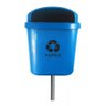 Cesto Individual Lixeira Coleta Seletiva 40l com Poste Preto - 3