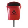 Cesto Individual Lixeira Coleta Seletiva 40l com Poste Preto - 18