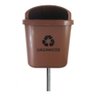 Cesto Individual Lixeira Coleta Seletiva 40l com Poste Preto - 1