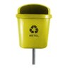 Cesto Individual Lixeira Coleta Seletiva 40l com Poste Preto - 16