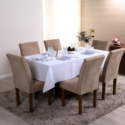 Toalha de Mesa Basic 3,00m 10 Lugares Oxford Natal Branco - 2
