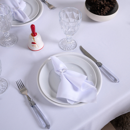 Toalha de Mesa Basic 3,00m 10 Lugares Oxford Natal Branco - 3
