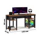 Ver mais imagens de Escrivaninha Mesa Gamer Alfa Escritório Trabalho Notebook Estudo Moveis House Preto/nature