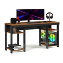 Ver imagem 1 de Escrivaninha Mesa Gamer Alfa Escritório Trabalho Notebook Estudo Moveis House Preto/nature