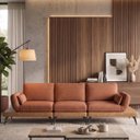 Ver imagem 1 de Sofá Modular Giratório Articulado 3,04 Moderno Lumina Linho Terracota Courissimo Caramelo