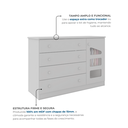 Ver imagem 4 de Cômoda Infantil 100% MDF 4 Gavetas e 1 Porta Eloísa Branco