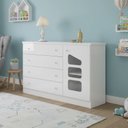 Ver imagem 1 de Cômoda Infantil 100% MDF 4 Gavetas e 1 Porta Eloísa Branco