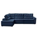 Ver imagem 2 de Sofá de Canto Retrátil e Reclinável com Molas 3,00x2,00 Esq Virginia Suede Azul Adonai Estofados