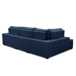 Sofá de Canto Retrátil e Reclinável com Molas 3,00x2,00 Esq Virginia Suede Azul Adonai Estofados - 4