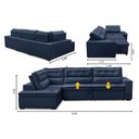 Ver imagem 5 de Sofá de Canto Retrátil e Reclinável com Molas 3,00x2,00 Esq Virginia Suede Azul Adonai Estofados