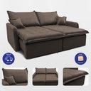 Ver imagem 7 de Sofá sem Caixa Retrátil 1,60m Softgel Luna Velusoft Café Cama Inbox