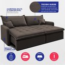 Ver imagem 3 de Sofá sem Caixa Retrátil 1,60m Softgel Luna Velusoft Café Cama Inbox