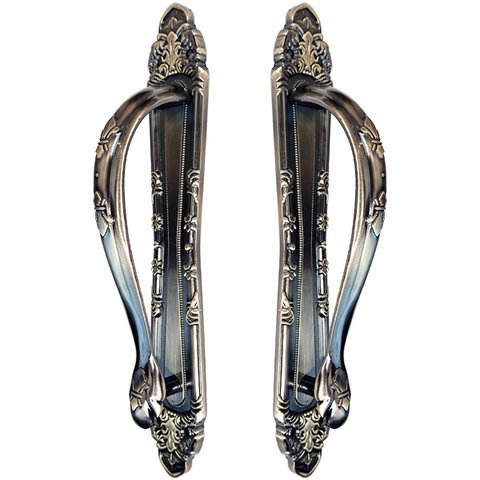 Puxador Duplo Magnus Bronze Antigo 300mm Porta Pivotante Correr Madeira Vidro Colonial Clássico Rúst