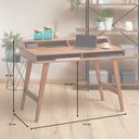 Ver imagem 4 de Mesa Escrivaninha Madeira 4 Nichos 1 Prateleira Luna Castanho Verniz Idimex