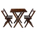 Ver imagem 1 de Conjunto Mesa Dobrável 60x60 cm com 2 Cadeiras em Madeira Maciça - Imbuia