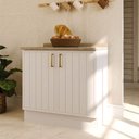 Ver imagem 1 de Balcão Planejado 2 Portas 80cm com Tampo Marselha CabeCasa MadeiraOriginals Branco