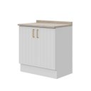 Ver imagem 2 de Balcão Planejado 2 Portas 80cm com Tampo Marselha CabeCasa MadeiraOriginals Branco