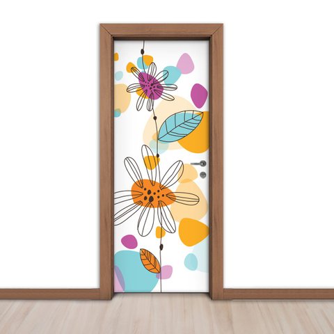 Adesivo de Porta - Abstrato Infantil 1 - 83x213