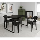 Ver imagem 1 de Mesa Jantar Manchester Preta com 4 Cadeiras Pretas Diamond para Sala de Jantar Cozinha - Preto