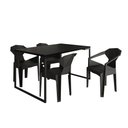 Ver imagem 4 de Mesa Jantar Manchester Preta com 4 Cadeiras Pretas Diamond para Sala de Jantar Cozinha - Preto