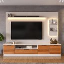 Ver imagem 2 de Estante Home para Tv até 75 Polegadas Noble 225cm com Torre Nicho Led Off White/jequitiba