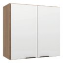 Ver imagem 2 de Armário de Cozinha e Lavanderia com 2 Portas Duplo Aéreo Módulo Suspenso Nogal/branco Paris