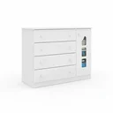 Ver imagem 3 de Cômoda Infantil 100% MDF 4 Gavetas e 1 Porta com Cabideiro Lívia Branco