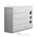 Ver mais imagens de Cômoda Infantil 100% MDF 4 Gavetas e 1 Porta com Cabideiro Lívia Branco