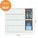 Ver imagem 7 de Cômoda Infantil 100% MDF 4 Gavetas e 1 Porta com Cabideiro Lívia Branco
