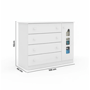 Ver imagem 4 de Cômoda Infantil 100% MDF 4 Gavetas e 1 Porta com Cabideiro Lívia Branco