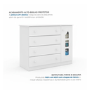 Ver imagem 5 de Cômoda Infantil 100% MDF 4 Gavetas e 1 Porta com Cabideiro Lívia Branco